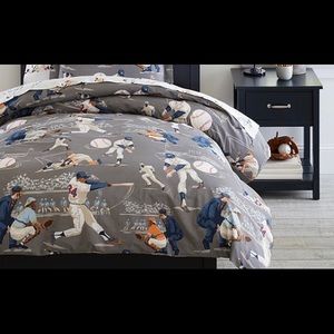 Pottery Barn Teen Vintage Baseball Duvet cover and pillow sham